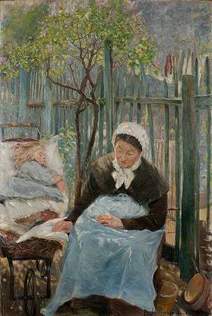 春天的巴黎`Paris in the Spring (1892) by Gerda Roosval-Kallstenius