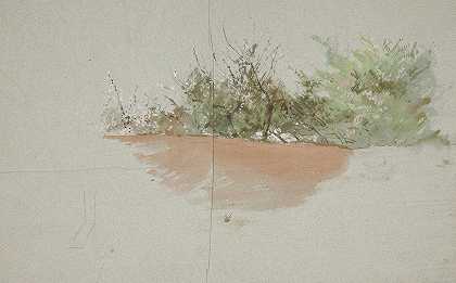 绿树成荫`Landscape with trees by Edwin Austin Abbey