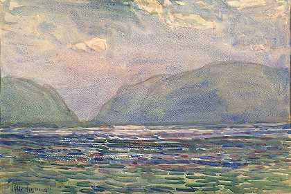 纽堡上空正午`Noon above Newburgh (1916) by Childe Hassam
