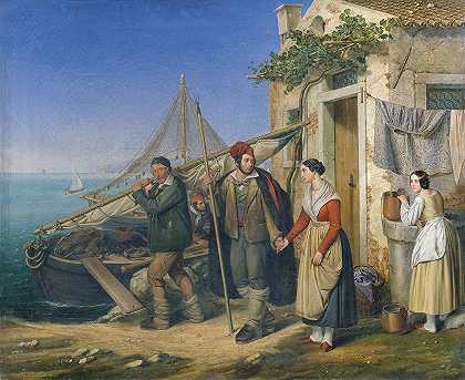 威尼斯渔家`Eine venezianische Fischerfamilie (1846) by Ludwig von Beniczky