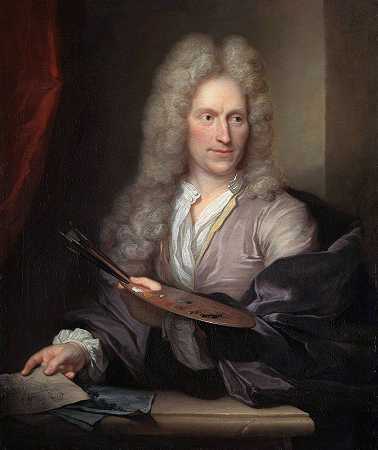 简·范·惠瑟姆肖像`Portrait of Jan van Huysum (c. 1720) by Arnold Boonen
