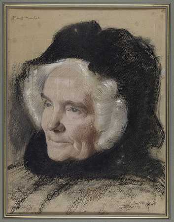 文德里夫人，L的祖母艺术家`Madame Vendryès, grand~mère de lartiste (1889) by Marcel Baschet