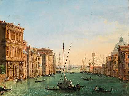 威尼斯，大运河`Venice, the Grand Canal (1828) by Giuseppe Borsato
