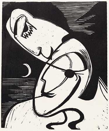 吻`The Kiss (1930) by Ernst Ludwig Kirchner