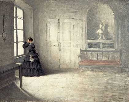 诺汉特的乔治·桑德餐厅`La salle manger de George Sand à Nohant (19th century) by Charles-Frédéric Lauth