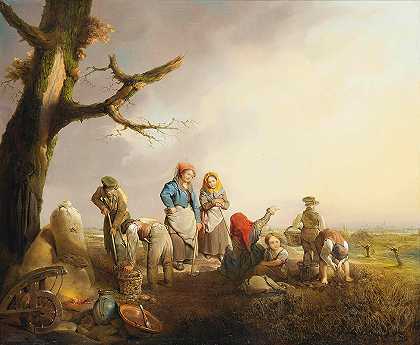 马铃薯采摘者`The potato pickers by Friedrich Otto Georgi
