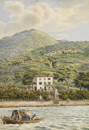 科莫湖阿尔塔里亚别墅`Die Villa Artaria am Comer See (1813) by Heinrich Adam