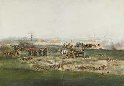 尚皮尼战役`La Battaille De Champigny (1882) by Jean-Baptiste Édouard Detaille