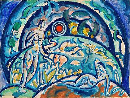 亚当与夏娃`Adam et Eve (1910) by Wladimir Baranoff-Rossiné