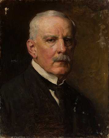 一位老人的肖像`Portrait of an old man (circa 1911) by Leopold Horowitz