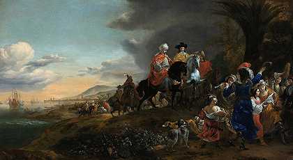 荷兰大使在去伊斯法罕的路上`The Dutch Ambassador on his Way to Isfahan (1653 ~ 1659) by Jan Weenix