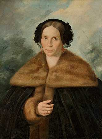 鲁多斯卡夫人的肖像`Portrait of Mrs. Rudowska (1848) by Feliks Pęczarski