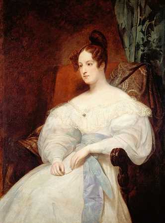 路易丝公主的肖像画奥尔良`Portrait présumé de la princesse Louise dOrléans (1833) by Ary Scheffer