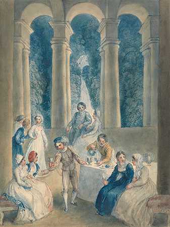 十日谈的第十天`The Tenth Day of the Decameron (ca. 1825) by Thomas Stothard