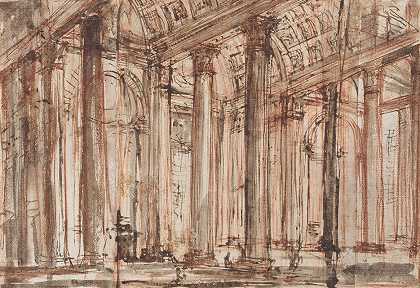 万神殿的门廊`The Portico of the Pantheon (1750s and early 1760s) by Giovanni Battista Piranesi