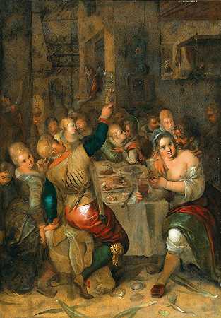 宴会现场`A Banquet Scene by Hieronymus Francken II