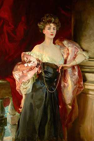海伦·文森特夫人，阿伯农子爵夫人`Lady Helen Vincent, Viscountess d’Abernon (1904) by John Singer Sargent