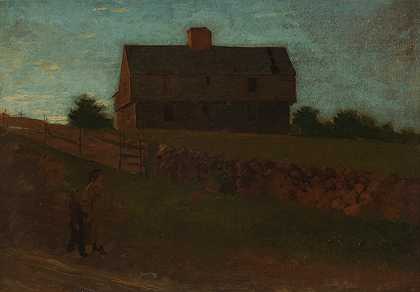 缅因州约克市加里森大厦`Garrison House, York, Maine (1875) by Winslow Homer