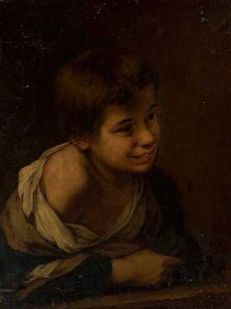 男孩的头`Head of a boy (1880) by Pantaleon Szyndler