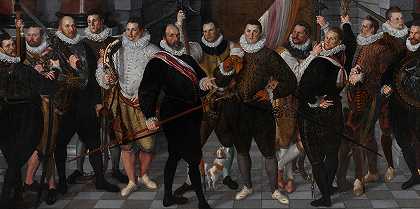 德克·雅各布斯·罗斯克兰斯上尉和保罗中尉的陪伴`The Company of Captain Dirck Jacobsz Rosecrans and Lieutenant Pauw (1588) by Cornelis Ketel