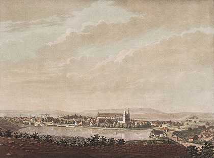 挪威斯塔万格市景色`Vue de la ville de Stavanger en Norvège (1787 – 1791) by Georg Haas