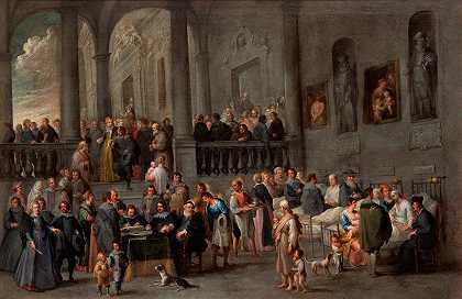 探望病人`To Visit the Sick (circa 1640) by Cornelis De Wael
