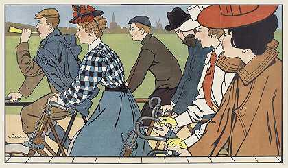 锤子自行车`Hammers Bicycles (c. 1912) by Johann Georg van Caspel