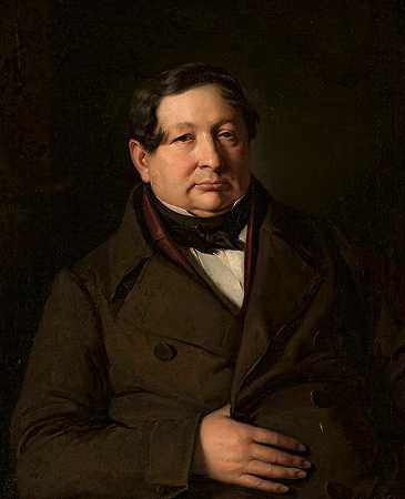 艺术家之父雅库布·辛姆勒的肖像`Portrait of Jakub Simmler, artist’s father (1847) by Józef Simmler