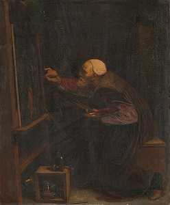 提香在画他最后的作品`
Titian, painting his last work (1843)  by Joseph Nicolas Robert-Fleury