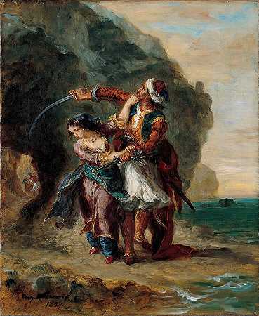 塞利姆和祖莱卡`Selim and Zuleika (1857) by Eugène Delacroix