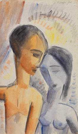 一对`Paar (1921) by Dorothea Maetzel-Johannsen