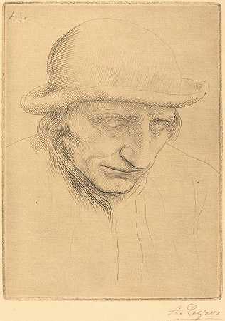 戴圆顶帽的农民II`Peasant in a Round Hat (Paysan avec chapeau rond) II by Alphonse Legros
