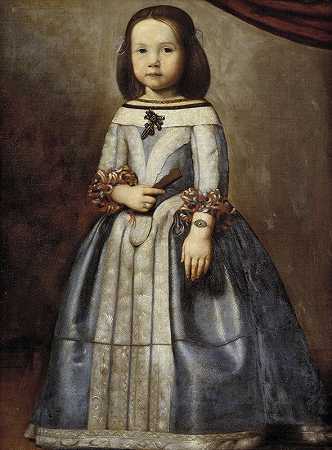 劳拉·奇吉的肖像`Portrait of Laura Chigi (1645 ~ 1679) by Alessandro Mattia