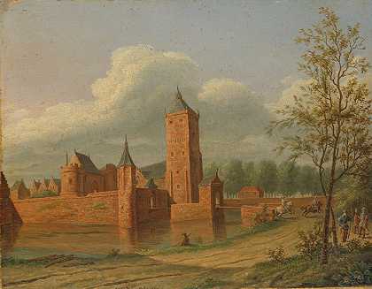 维亚宁附近的巴特斯坦城堡`Batestein Castle near Vianen (1840) by Jan Jacob Teyler van Hall