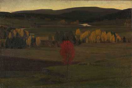 风景画`Landskap (1896) by Lars Jorde