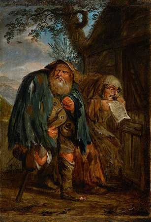 乞丐s夫妇`A Beggars Couple by Adriaen Pietersz. Van De Venne