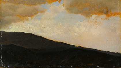 维苏威火山景观`Veduta Del Vesuvio by Giuseppe De Nittis
