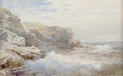 巨浪`Crashing Waves (circa 1895) by William Trost Richards