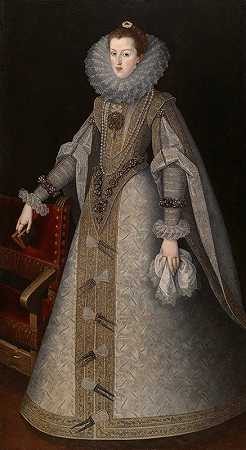 西班牙玛格丽特女王`Queen Margaret of Spain (c. 1610) by Andres Lopez Polanco