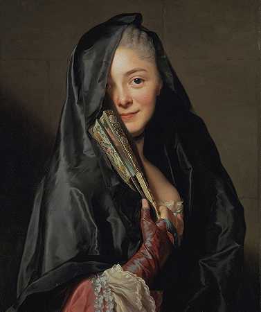 戴面纱的女士（艺术家的妻子）`The Lady with the Veil (the Artists Wife) (1768) by Alexander Roslin