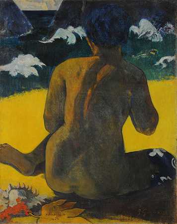 Vahine no te miti（海滩上的女人）`Vahine no te miti (Woman at the beach) (1892) by Paul Gauguin