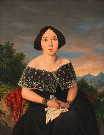 安娜·托马，这位艺术家的妻子`Anna Toma, Gattin des Künstlers (1849) by Matthias Rudolf Toma