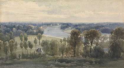 里士满山`Richmond Hill (1830) by Anthony Vandyke Copley Fielding