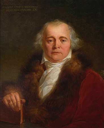 朱利安·乌尔辛·尼麦克维茨肖像`Portrait of Julian Ursyn Niemcewicz (1820) by Antoni Brodowski