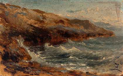 拉瓦格`La vague (1850~1860) by Félix Ziem