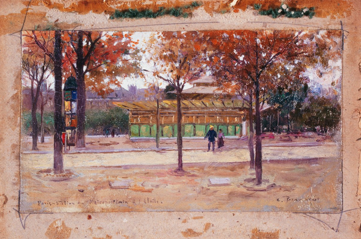 地铁入口，L星星`Entrée du métropolitain, place de lÉtoile (1900~1907) by Carlo Brancaccio