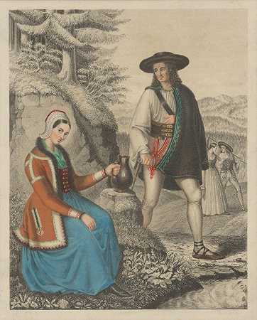 来自霍纳奥拉瓦的斯洛伐克人`Slovaks from Horná Orava (1847) by Peter Michal Bohúň