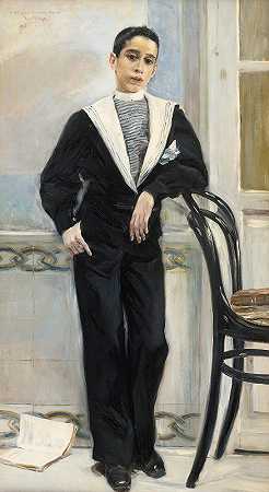 曼努埃尔·拉莫斯·维莱加斯肖像`Portrait Of Manuel Ramos Villegas (1885) by José Villegas Cordero