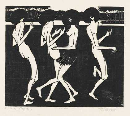 舞蹈巴布亚s`Dansende Papoeas (1921) by Johannes Frederik Engelbert ten Klooster
