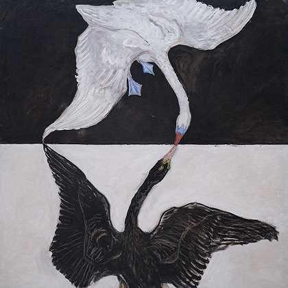 第九组——天鹅，1号`Group IX~SUW, The Swan, No. 1 (1915) by Hilma af Klint